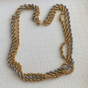 Gold and Silver Rope Chain Necklace